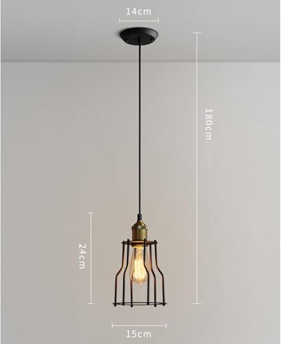 Genérico Luces colgantes, candelabro de hierro forjado, colgante de escalera retro, luz colgante LED, colgante ajustable, compatible con comedor y sala de estar, luz de techo