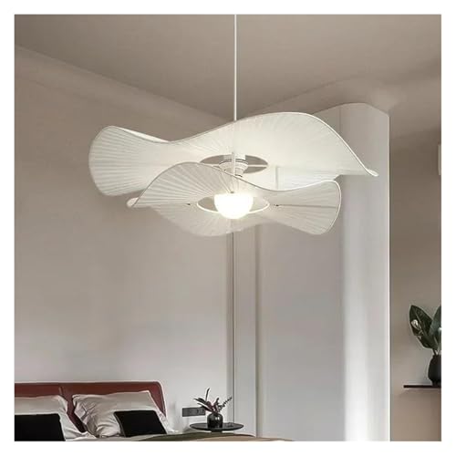 Genérico Lámpara Colgante de Tela con Luces LED, Estilo nórdico de Crema, for Sala de Estar, Dormitorio, decoración del hogar, candelabro con Flores