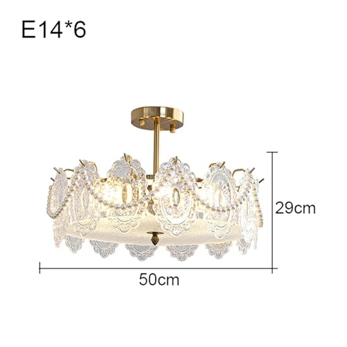 Genérico Candelabro de techo de cristal tallado de lujo, decoración for sala de estar, dormitorio, estudio, iluminación Led interior