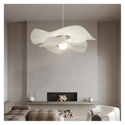 Genérico Lámpara Colgante de Tela con Luces LED, Estilo nórdico de Crema, for Sala de Estar, Dormitorio, decoración del hogar, candelabro con Flores