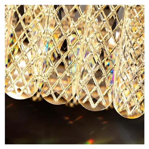 Genérico Nuevo Candelabro LED de cristal moderno, candelabro redondo italiano, lámpara de techo Compatible with salón,