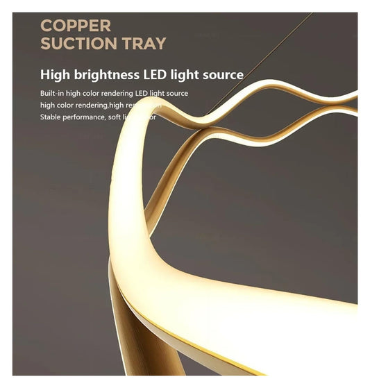 Genérico Lámpara colgante LED moderna for dormitorio, salón, comedor, candelabro de habitación, lámpara colgante de anillo de lujo, decoración del hogar for interiores