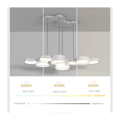Genérico Candelabros regulables de Círculo Led moderno, lámpara colgante sencilla Compatible with comedor, sala de estar, ., accesorio de iluminación de techo, decoración del hogar