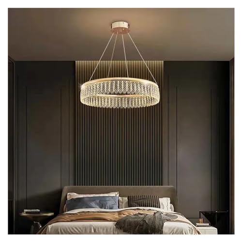 Genérico Nuevo Candelabro LED de cristal moderno, candelabro redondo italiano, lámpara de techo Compatible with salón,