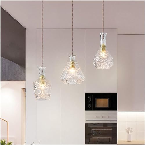 Genérico Candelabros Lámpara de araña de cristal - Lámpara de techo de araña retro Bar Sala de estar Comedor Lámpara de araña de botella de vidrio Iluminación, luz de techo