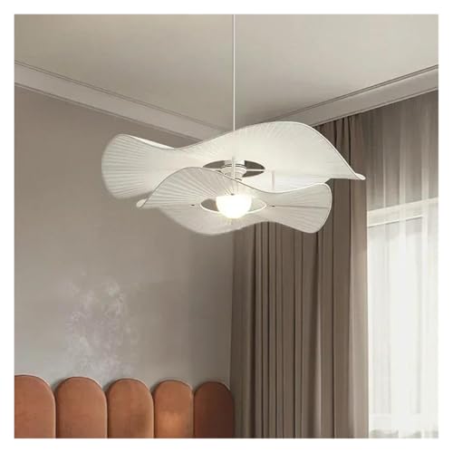 Genérico Lámpara Colgante de Tela con Luces LED, Estilo nórdico de Crema, for Sala de Estar, Dormitorio, decoración del hogar, candelabro con Flores