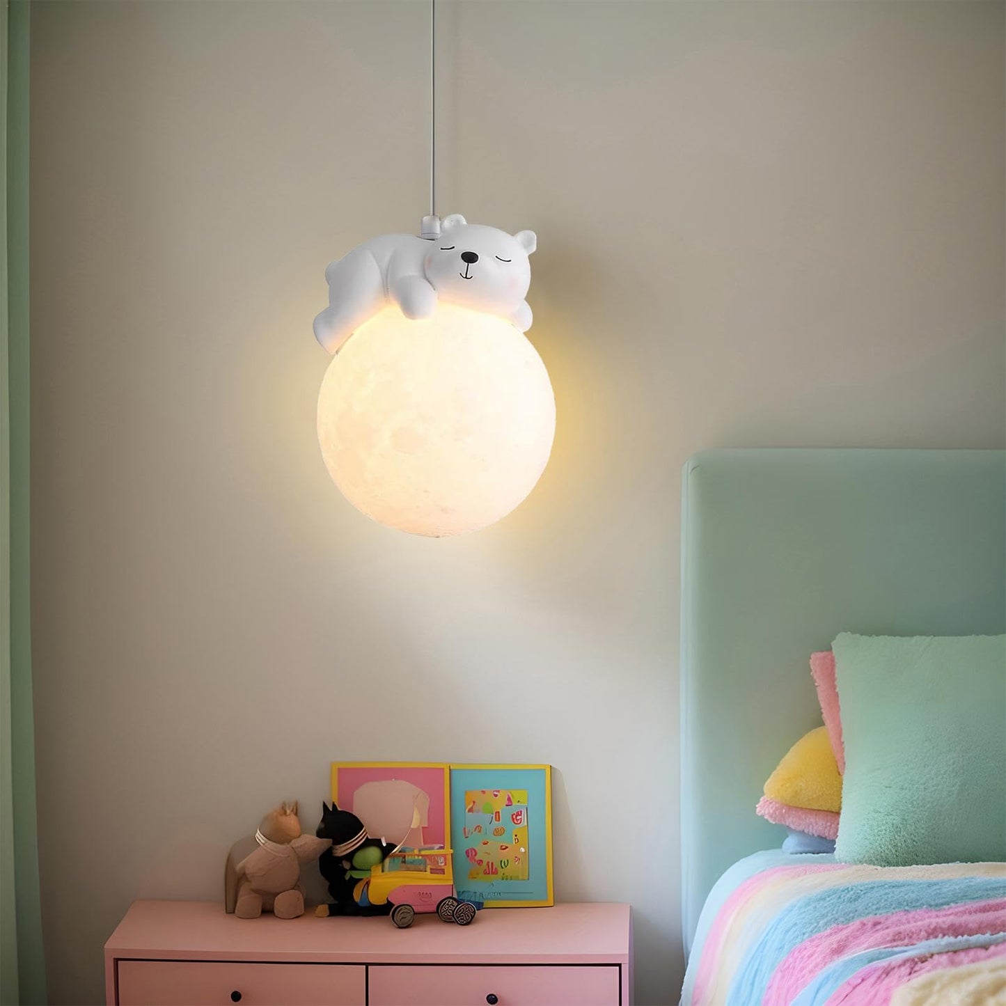 Lámpara colgante moderna,Lámpara de araña - Luces colgantes de animales para dormitorio - Lámpara colgante moderna, iluminación colgante redonda para habitación de niños y dormitorio de niñas